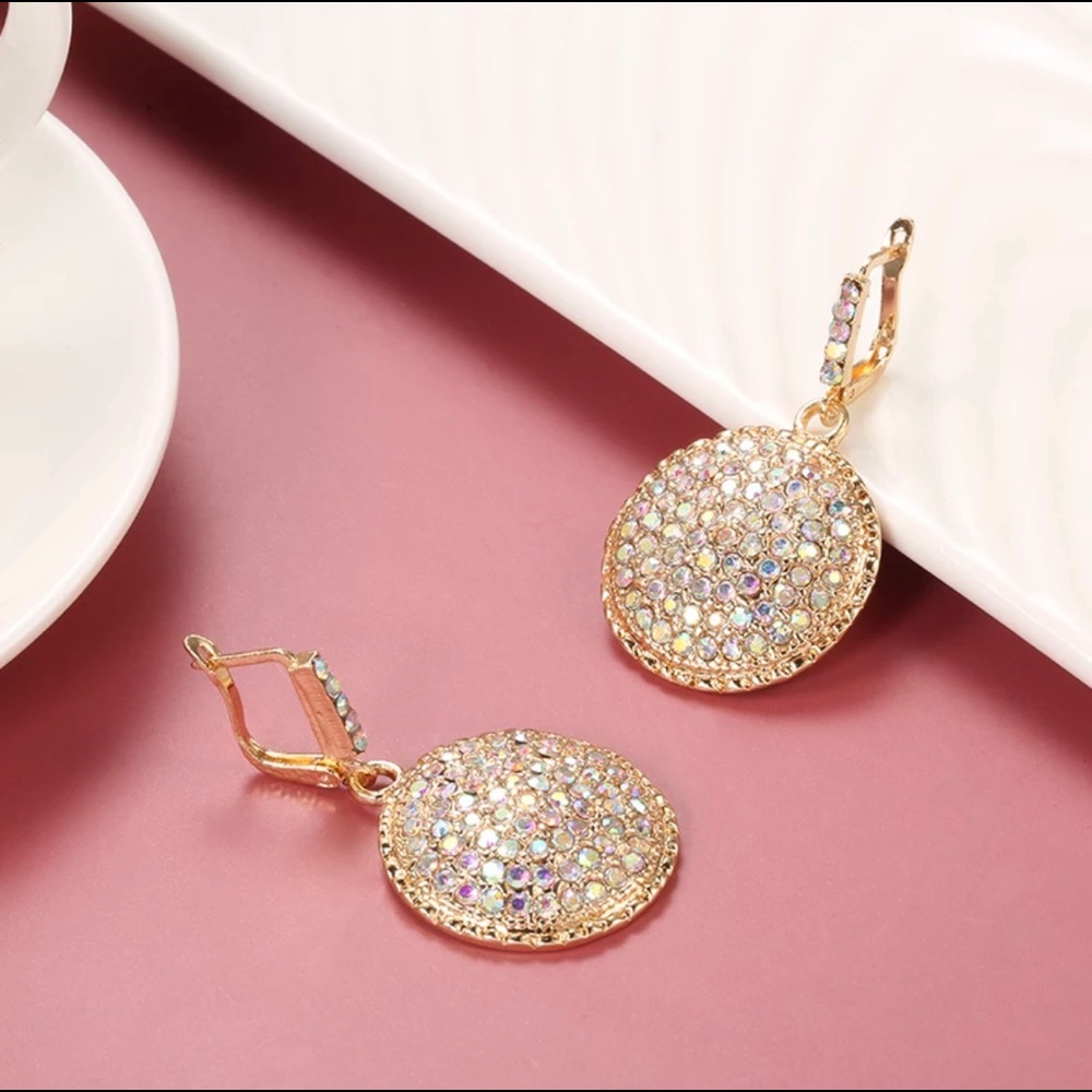 New Big Colorful Crystal Drop Earrings - Picture 2 of 8